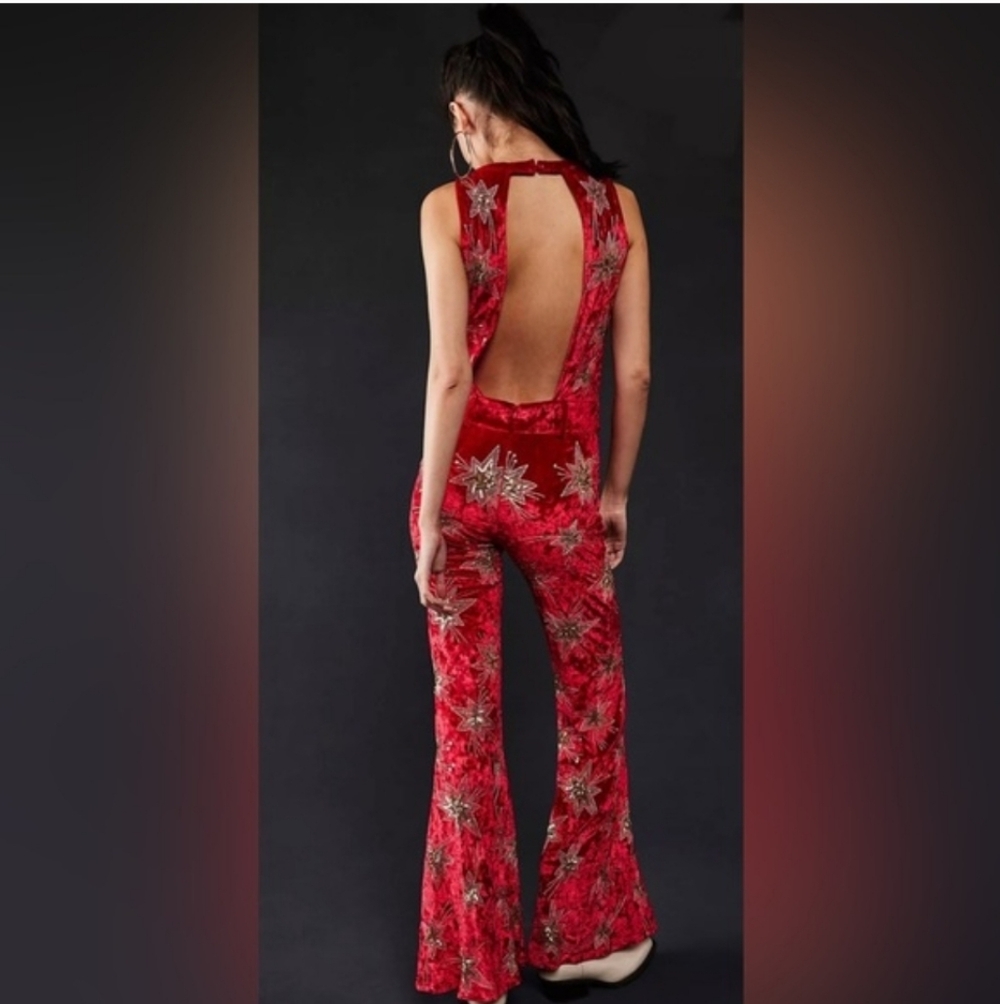 Lenni The Label Free People Chromatic Jumpsuit Wine Size S NWT Festival - Picture 3 of 13